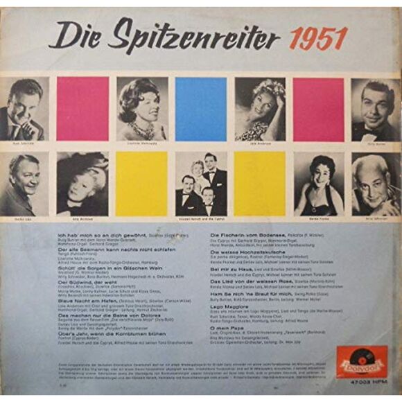 Various: Die Spitzenreiter 1951 [Vinyl] German vinyl record LP - Picture 2 of 3